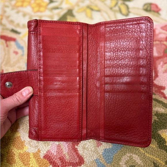 CHLOE Y2K Vintage Paddington Red Leather Bi-Fold Long Wallet W/ Added Crossbody - Picture 13 of 16